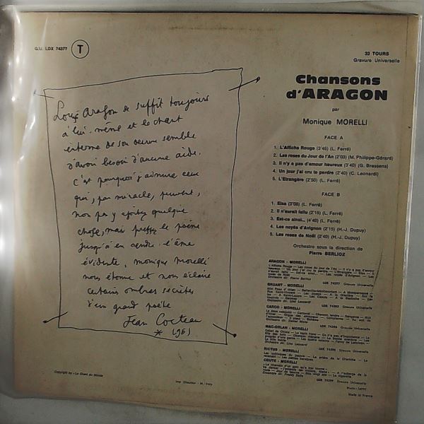 Morelli Monique — Chansons d'aragon
