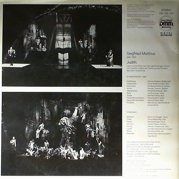 Komischen Oper Berlin/DDR — Matthus S.: Judith (dir.-Reuter R.)