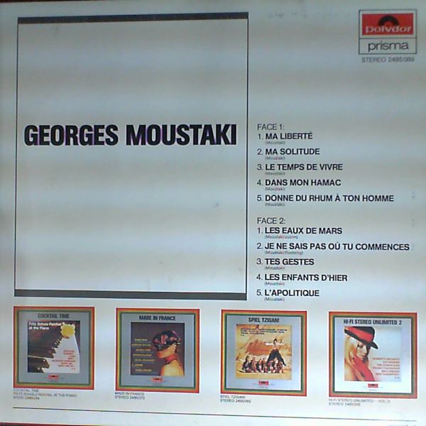 Moustaki Georges — 10 Chansons de Georges Moustaki