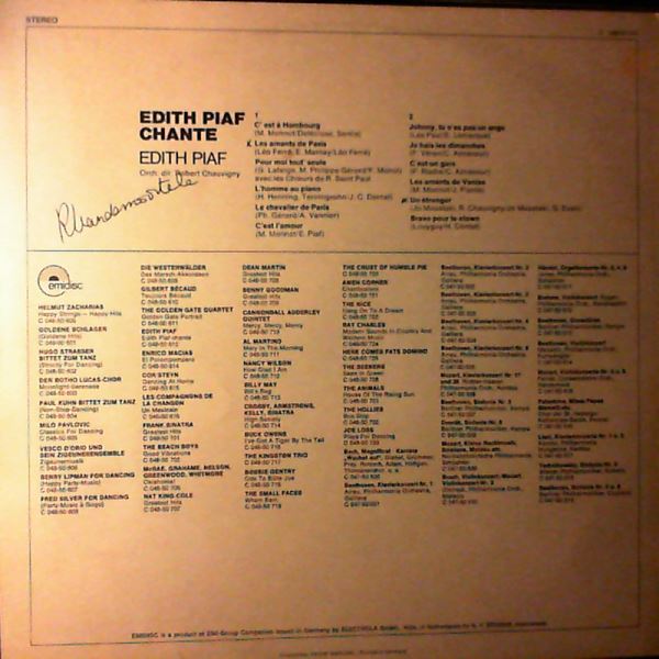 Piaf Edith — Chante