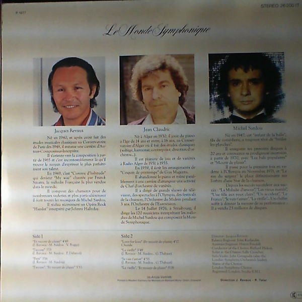 Sardou Michel — Le Monde Symphonique de Michel Sardou et Jacques Revaux