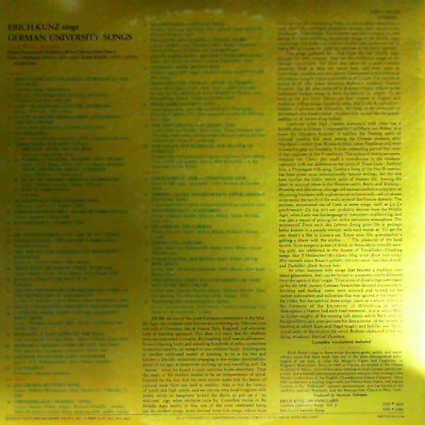 Kunz Erich — German University songs