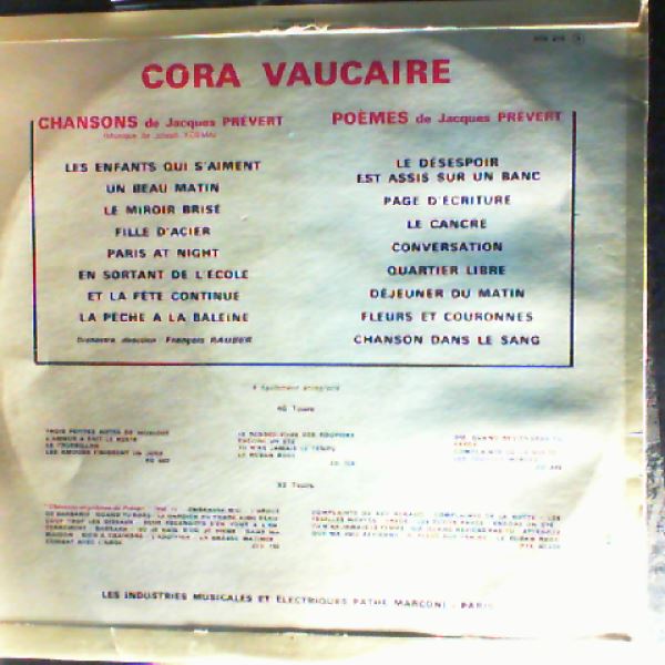 Vaucaire Cora/Prevert Jacques — Poemes - vol.2 Chansons - vol.2