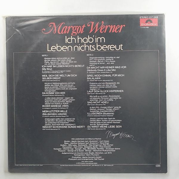 Werner Margot — Ich Hab' Im Leben Nichts Bereut