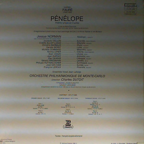 Norman Jessye — Faure: Penelope (Vanzo A./Taillon J./Jose van dam/Huttenlocher Ph.)