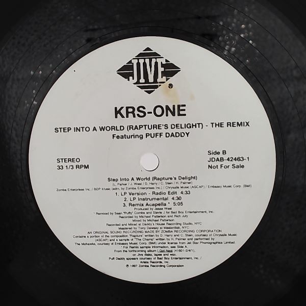 KRS-One (KRS ONE / Blastmaster K.R.S. One / Blastmaster KRS 1) — Step Into A World (Rapture's Delight) - The Remix
