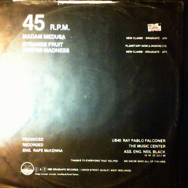 UB40 — Madam Medusa / Strange Fruit / Reefer Madness