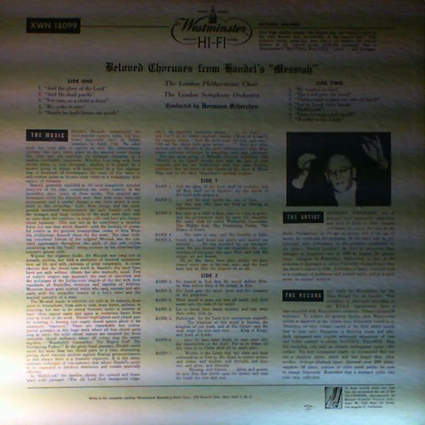 Scherchen H. (con.) — Beloved Choruses From Handel`s "Messiah"