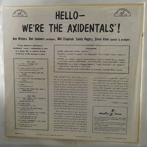 Axidentals — Hello, We're The Axidentals!