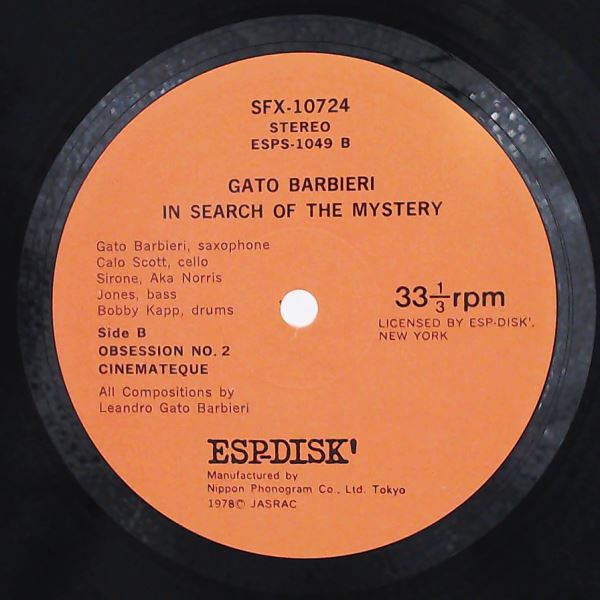 Barbieri Gato Quartet — In Search Of The Mystery