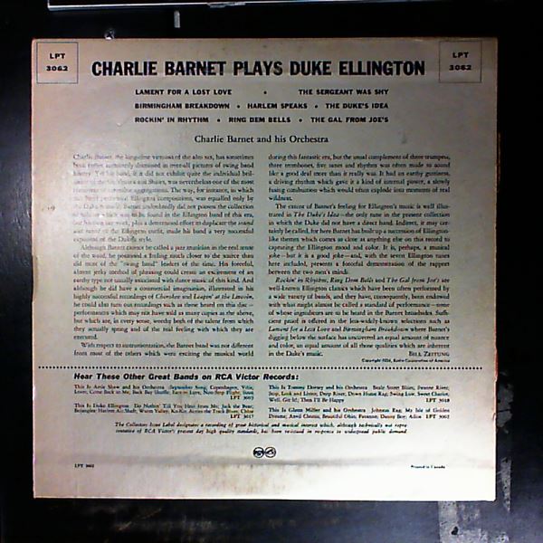 Barnet Charlie And His Orchestra — Barnet Charlie Plays Ellington Duke
