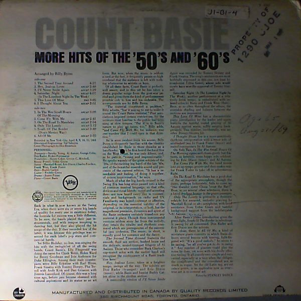 Basie Count — More Hits Of The '50's And '60's