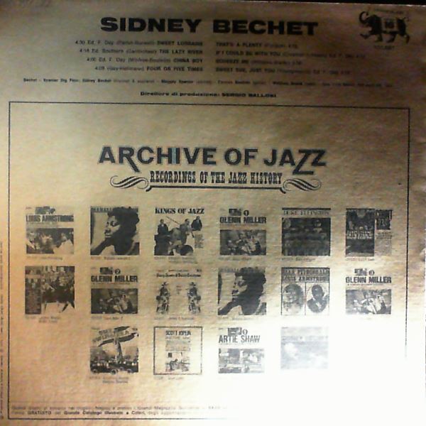 Sidney Bechet — Archive Of Jazz Volume 2 - Sidney Bechet