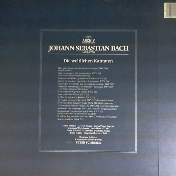 Schreier Peter (dir.) — Bach: Die weltlichen kantaten