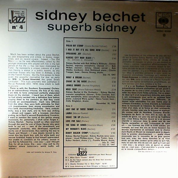 Bechet Sidney — Superb Sidney (Aimez-Vous Le Jazz / Do You Like Jazz? - 4)