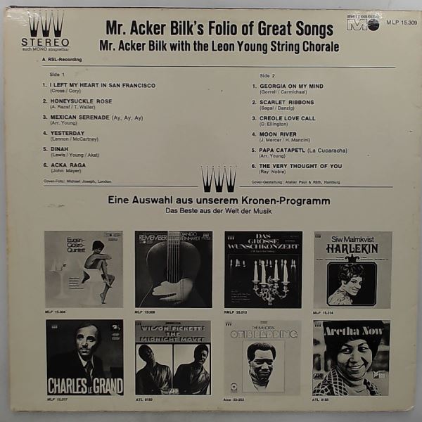 Bilk Acker — Mr. Bilk Acker's Folio Of Great Songs