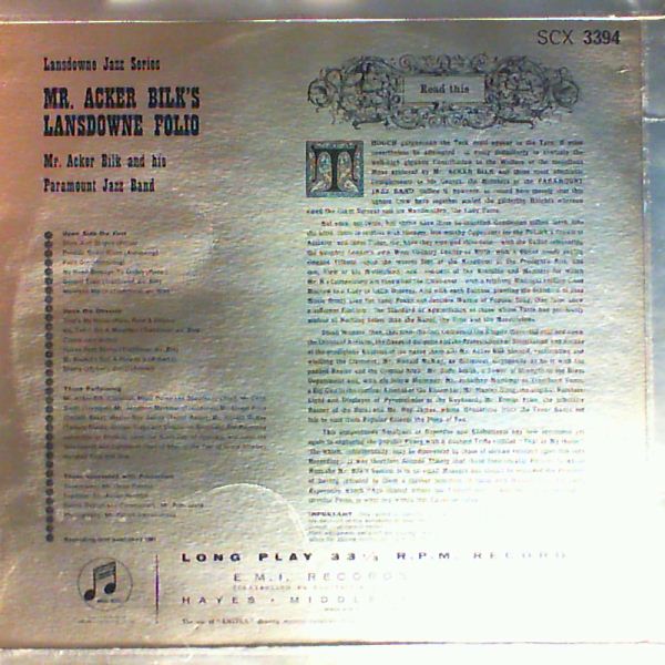 Bilk Mr. Acker — Mr. Acker Bilk's lansdowne folio