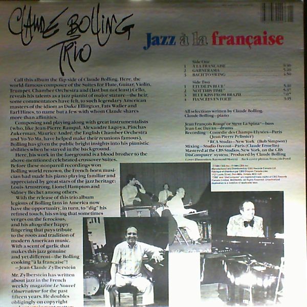 Bolling Claude Trio — Jazz A La Francaise
