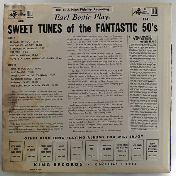 Bostic Earl — Sweet Tunes Of The Fantastic 50's