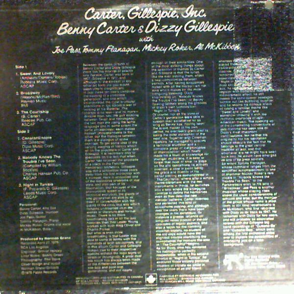 Carter Benny, Gillespie Dizzy — With Pass Joe/Flanagan Tommy/Roker Mickley/McKibbon Al