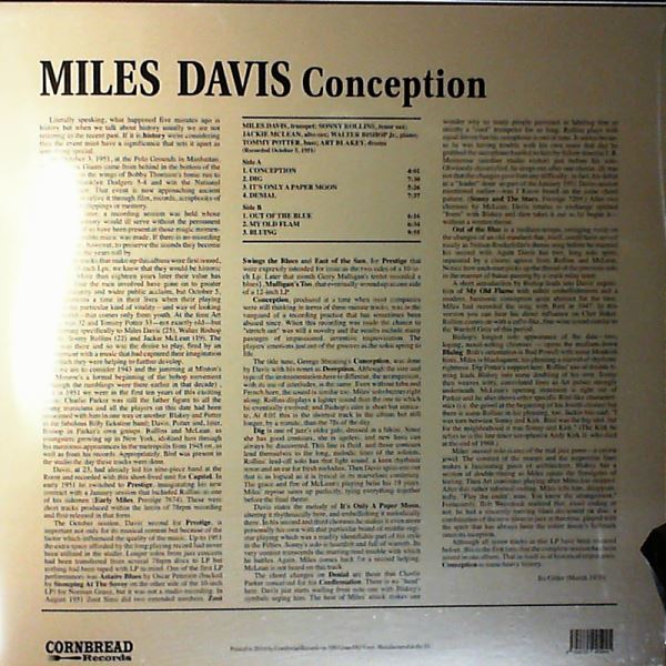Davis Miles — Conception
