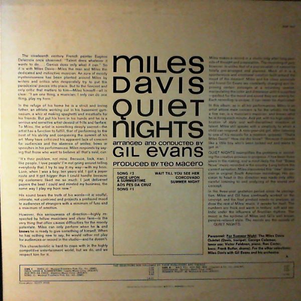 Davis Miles & Orchestra (dir. Evans Gil) — Quiet Nights