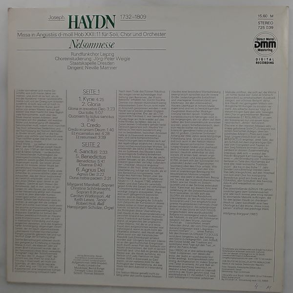 Staatskapelle Dresden (cond. Marriner N.) — Haydn - Nelsonmesse (Nelson-Messe / Missa In Augustiis)