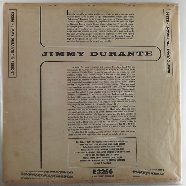 Durante Jimmy — Durante Jimmy In Person