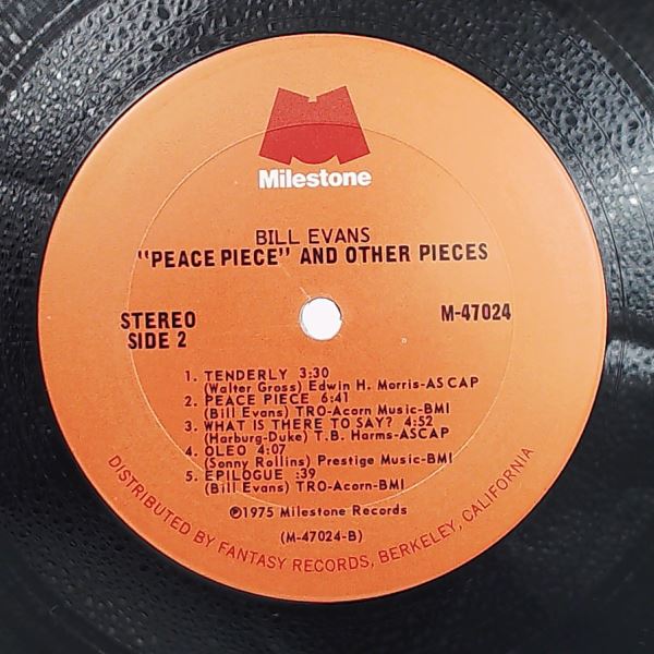 Evans Bill — Peace Piece And Other Pieces