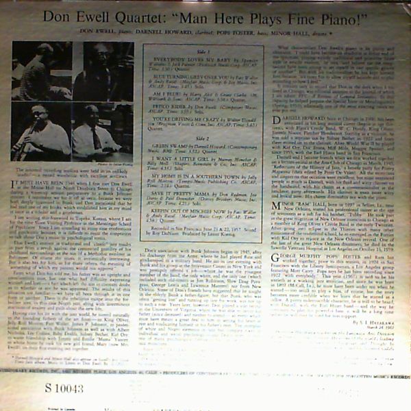Ewell Don Quartet — Man here plays fine piano