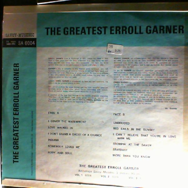 Garner Erroll — Greatest Garner Erroll Volume 1