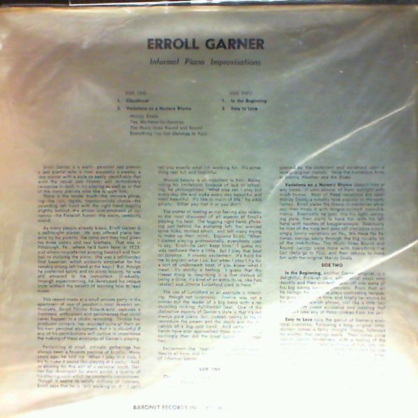 Garner Erroll — Informal Piano Improvisations