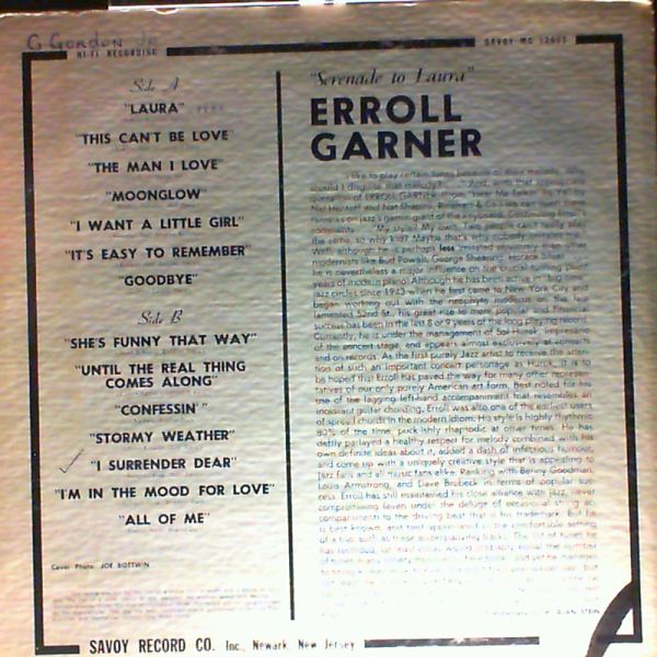 Garner Erroll — Serenade To "Laura"