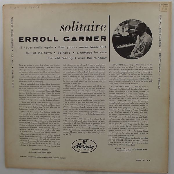 Garner Erroll — Solitaire