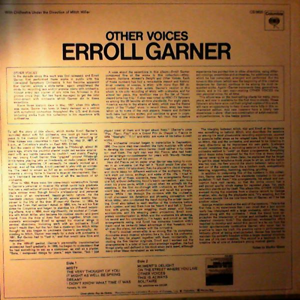 Garner Erroll with orchestra — Other Voices
