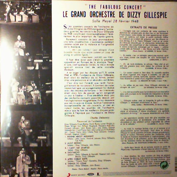 Gillespie Dizzy — Fabulous Pleyel Jazz Concert vol. 1 - 1948