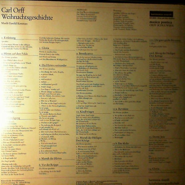 Tolzer Knabenchor (dir. Schmidt-Gaden G.) — Orff Carl - Weihnachtsgeschichte