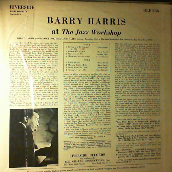 Harris Barry — At The Jazz Workshop