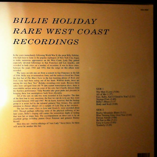 Holiday Billie — Rare West Coast Recordings