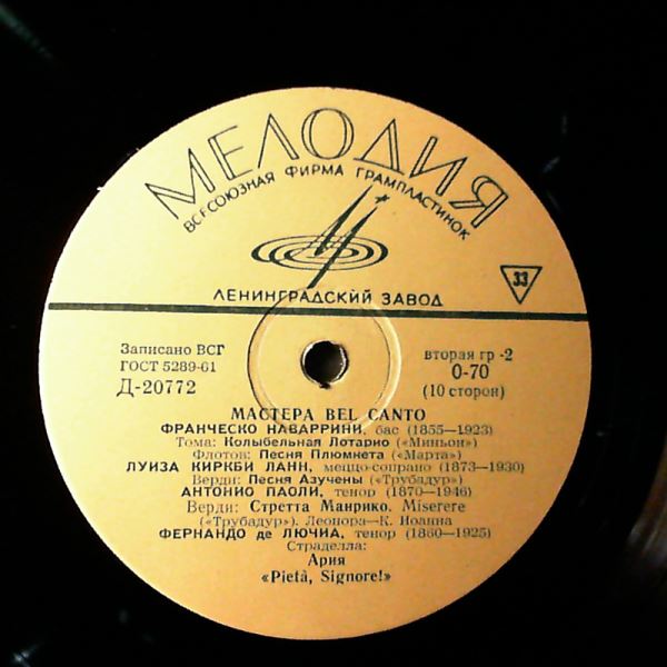 Various Artists — Masters of Bel Canto