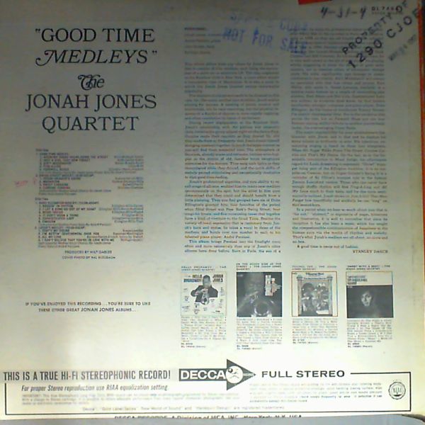 Jones Jonah Quartet — Good time medley