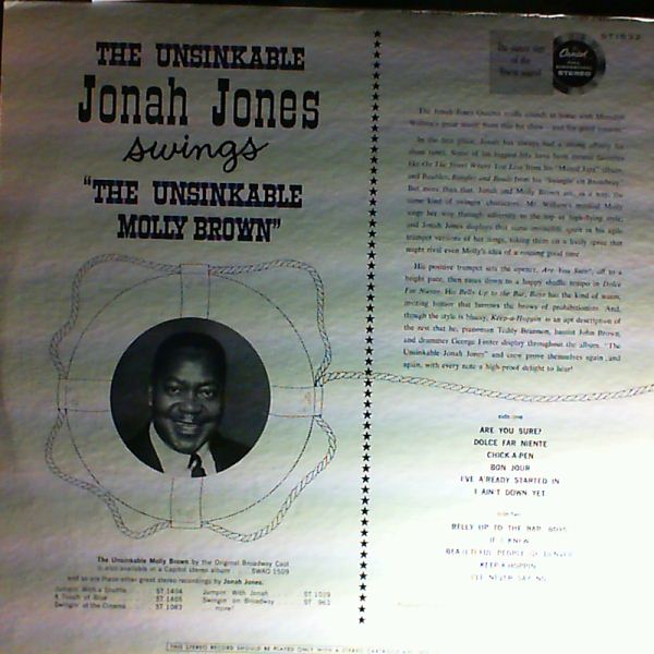 Jones Jonah Quartet — Unsinkable Jonah Jones Swings The Unsinkable Molly Brown