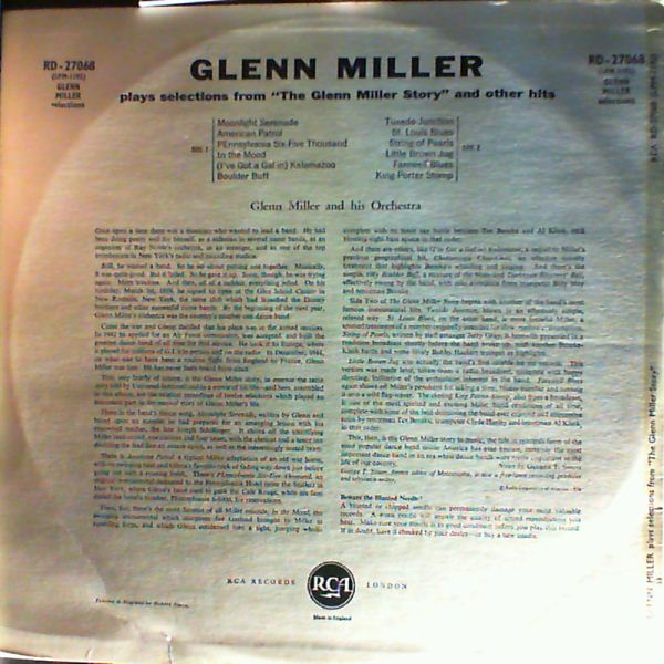 Miller Glenn — Plays Selections From The Glenn Miller Story And Other Hits