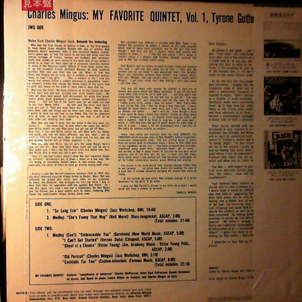 Mingus Charles — My Favorite Quintet