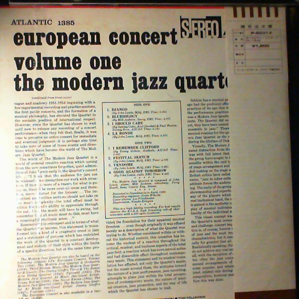 Modern Jazz Quartet (MJQ) — European Concert