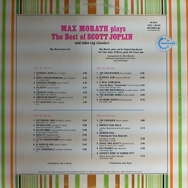 Morath Max — Plays best of Scott Joplin and other rag classics