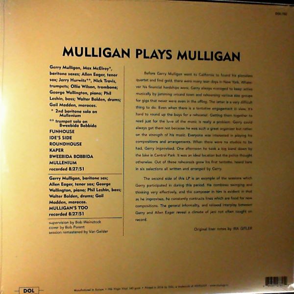 Mulligan Gerry — Mulligan Plays Mulligan