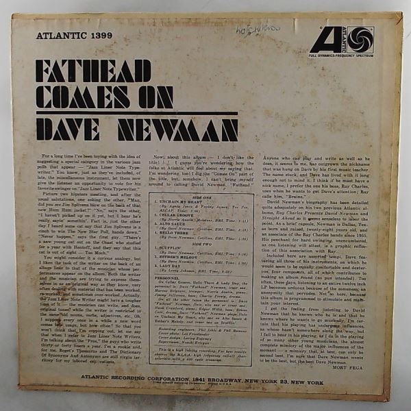 Newman David — Fathead Comes On