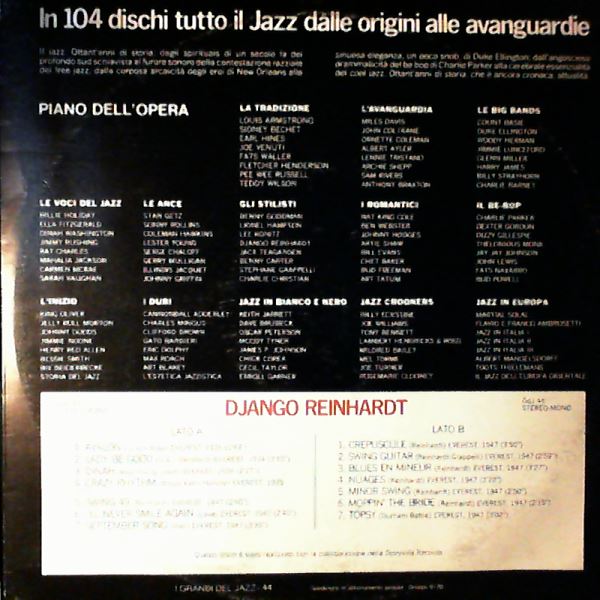 Reinhardt Django — I Grandi Del Jazz 44