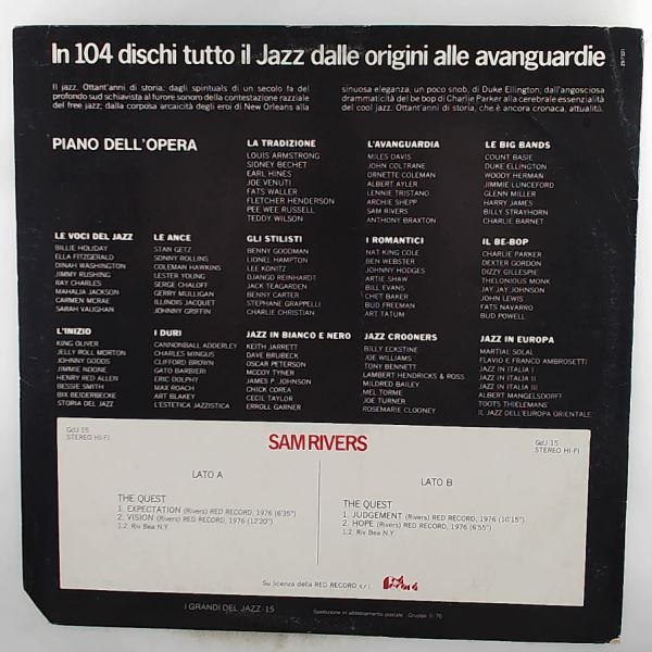 Rivers Sam — Rivers Sam (I Grandi Del Jazz – 15)